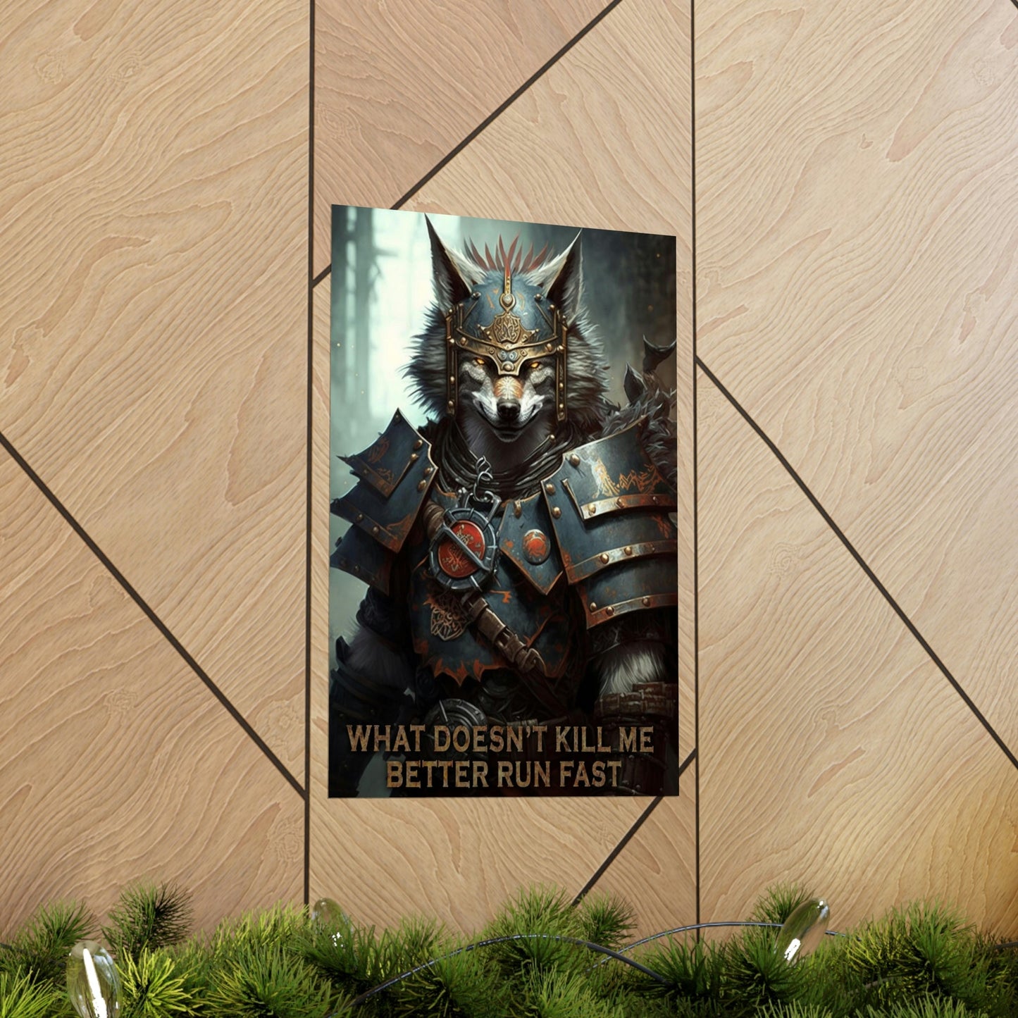 Wolf Inspirational Quotes - What Doesn't Kill Me - Better Run Fast - Premium Matte Vertical Posters