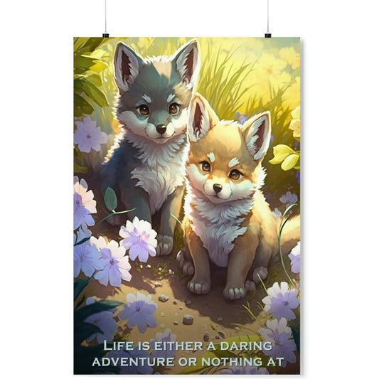 Wolf Inspirations - Life is Either a Daring Adventure or Nothing At All - Premium Matte Vertical Posters