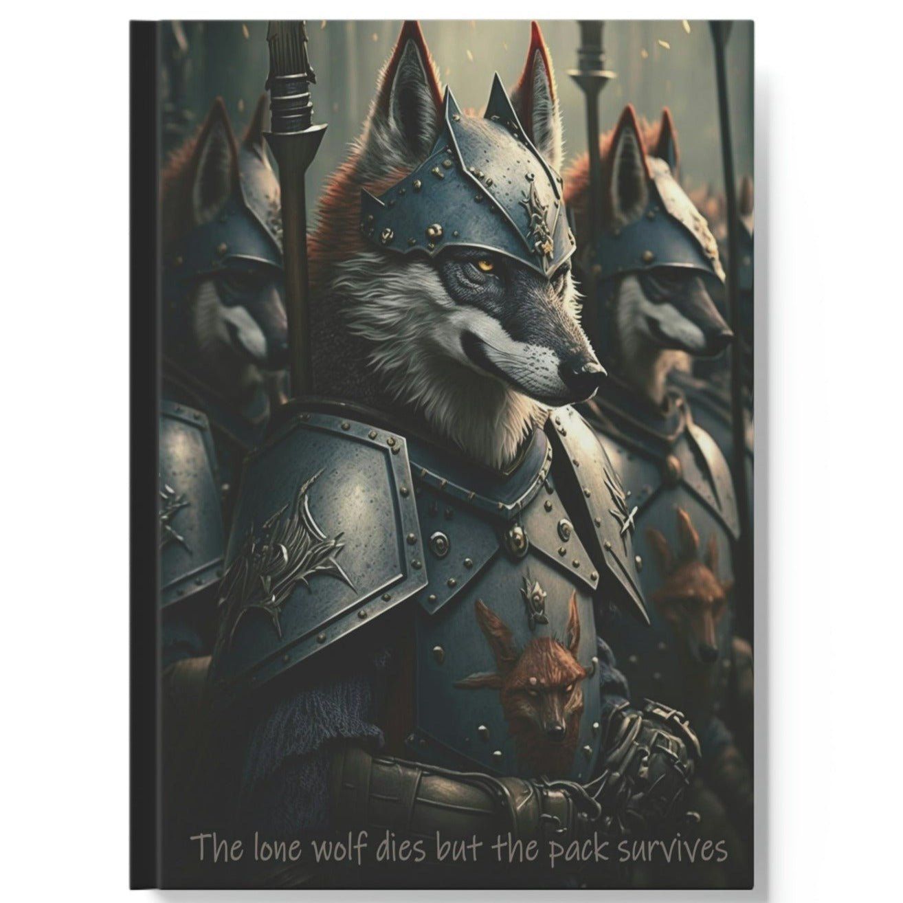 Wolf Inspirations - The Lone Wolf Dies But the Pack Survives - Hard Backed Journal