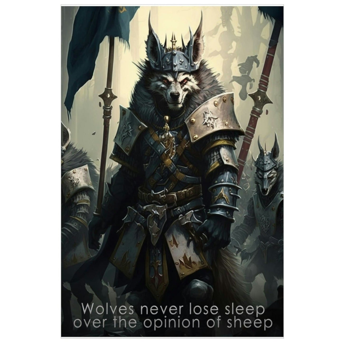 Wolf Inspirations - Wolves Never Lose Sleep Over the Opnions of Sheep - Premium Matte Vertical Posters