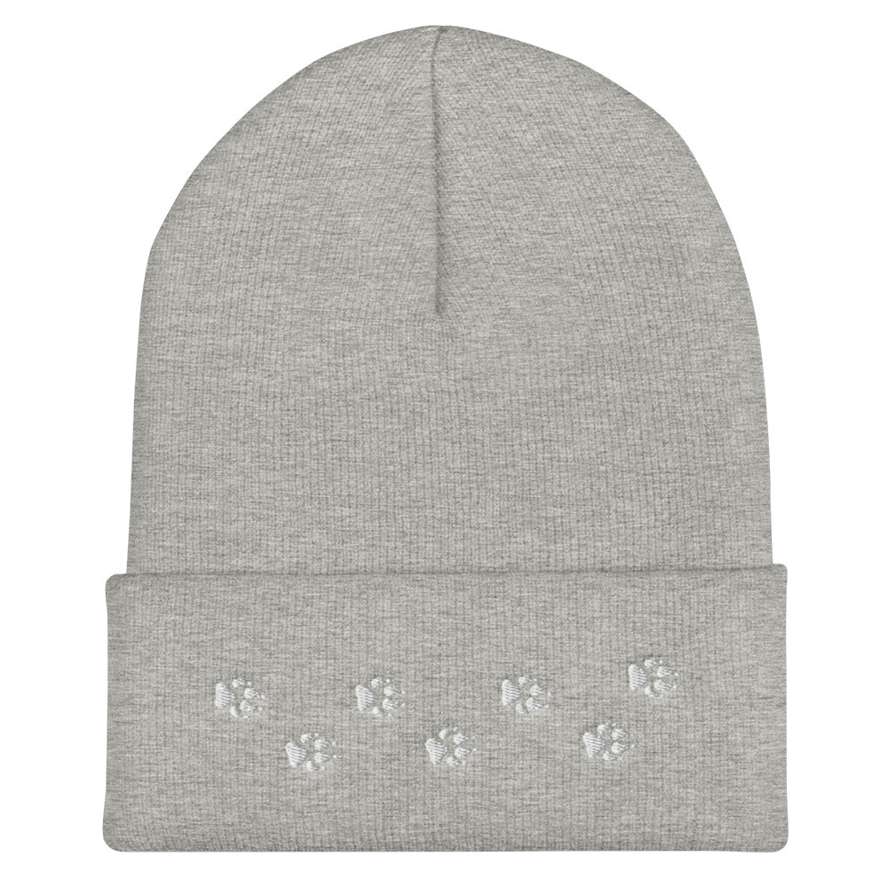 Wolf Tracks Cuffed Beanie | Perfect gift for the Outdoors, Camping, Hiking & Wildlife Enthusiast! | Multiple Hat Colors Available