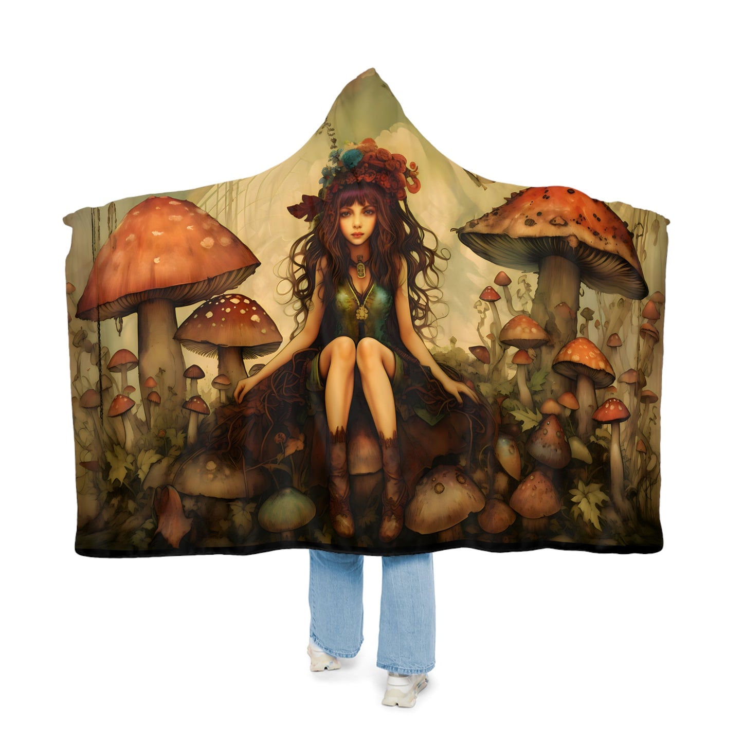 Woodland Fairy Grunge Hooded Blanket