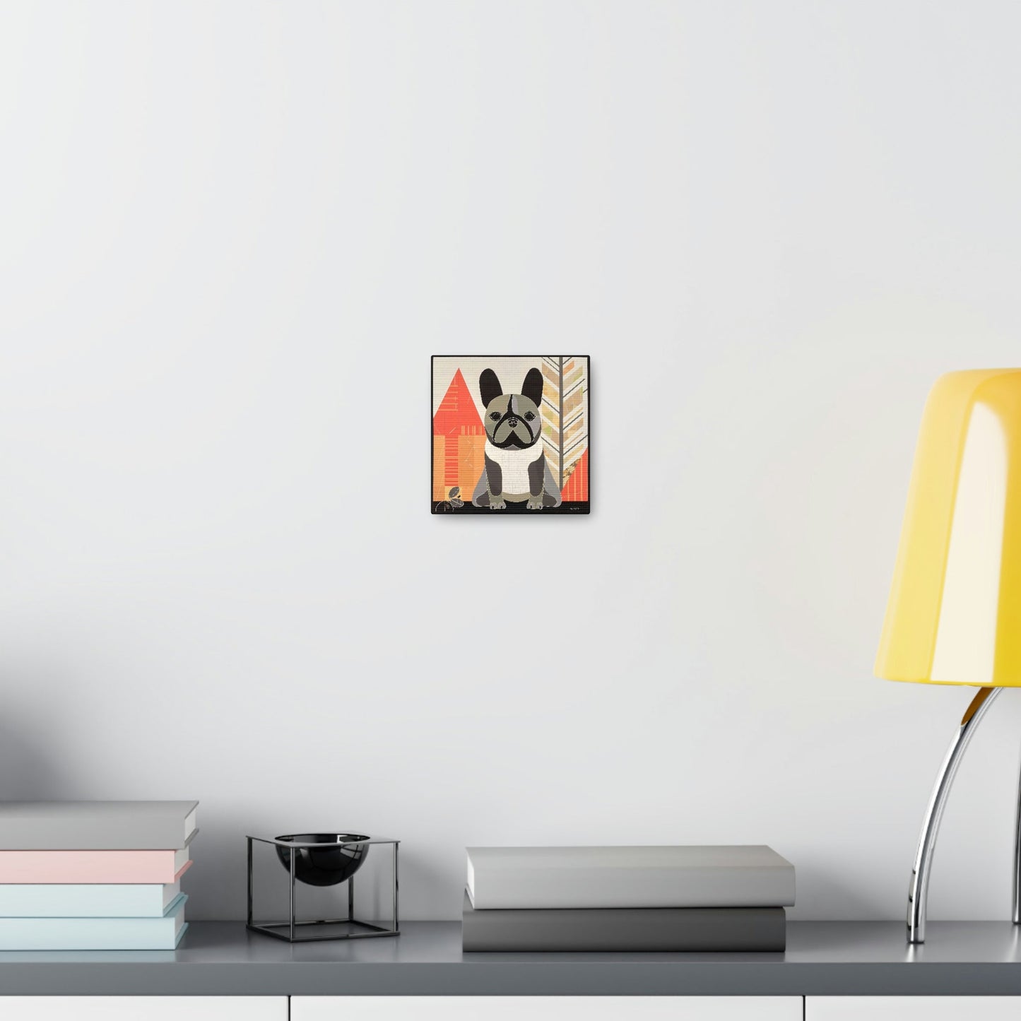 Woodland Mid-Century Modern French Bulldog Canvas Gallery Wraps