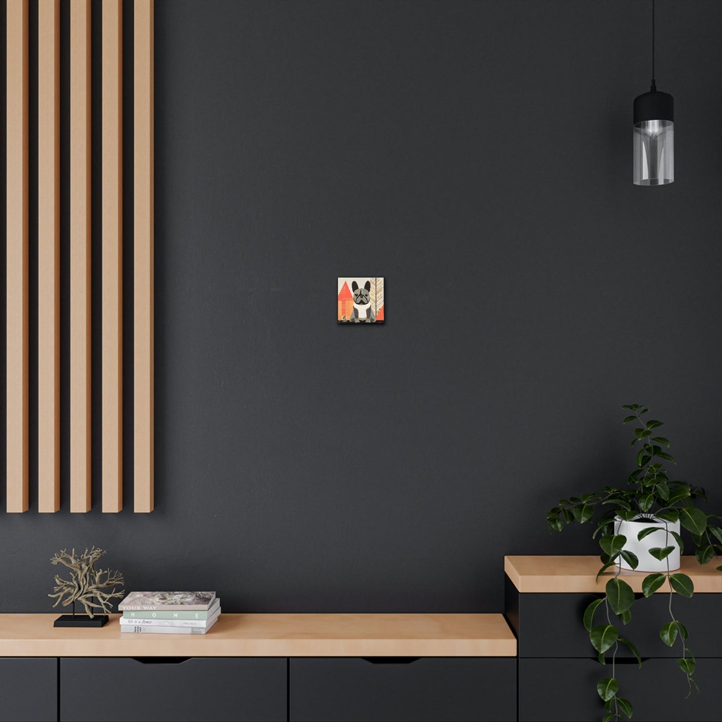 Woodland Mid-Century Modern French Bulldog Canvas Gallery Wraps
