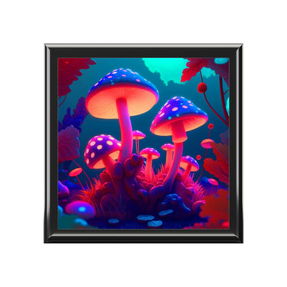 Mushroom Glow Jewelry Box — Neon Fantasy Keepsake Box