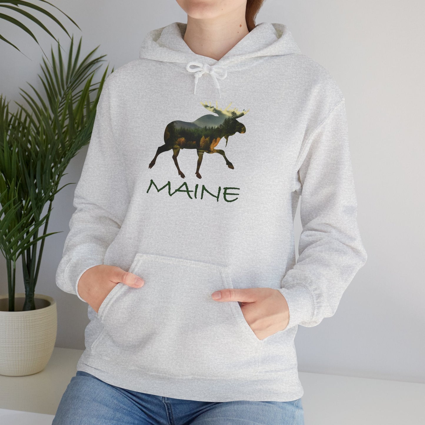 Maine Moose Hooded Sweatshirt - Nice Souvenir as Well as a Thoughtful Gift