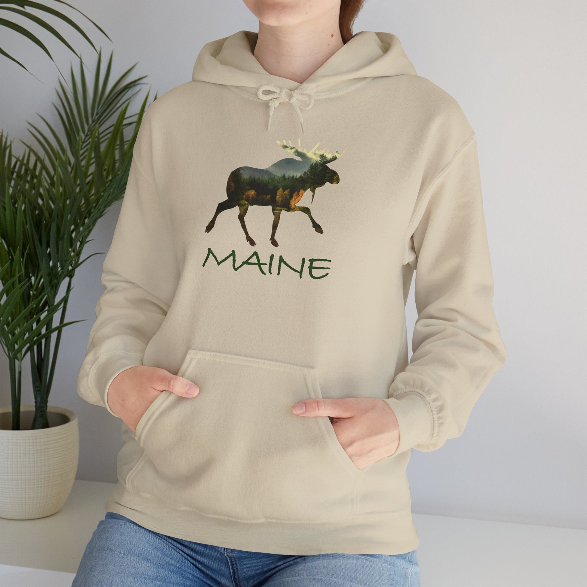 Maine Moose Hooded Sweatshirt - Nice Souvenir as Well as a Thoughtful Gift