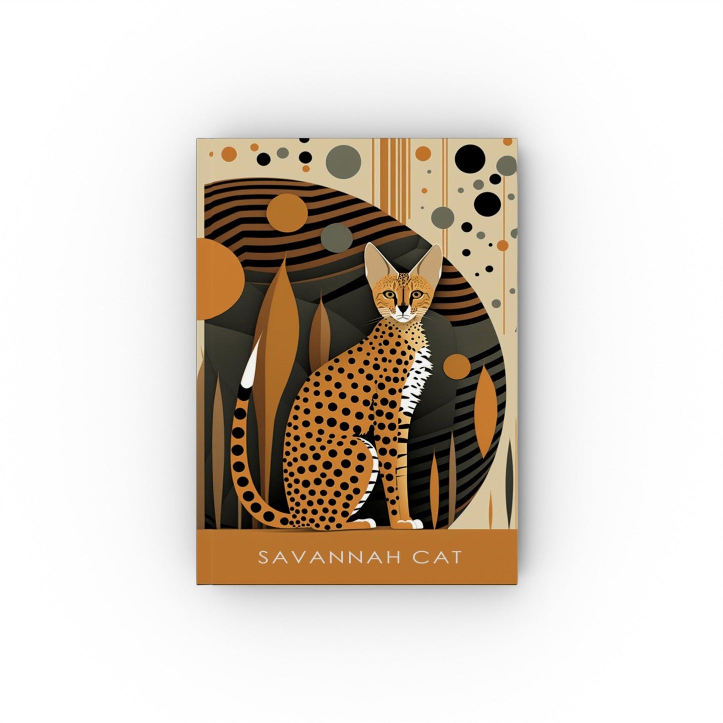 Savannah Cat Notebook - Modern - Cat Inspirations - Hard Backed Journal