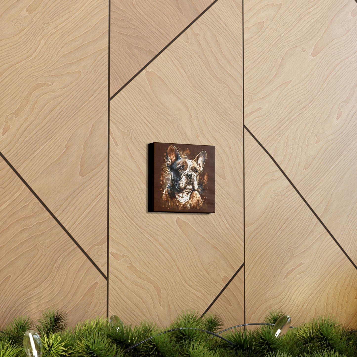 Grunge Vintage Victorian "Hank" French Bulldog Canvas Gallery Wraps