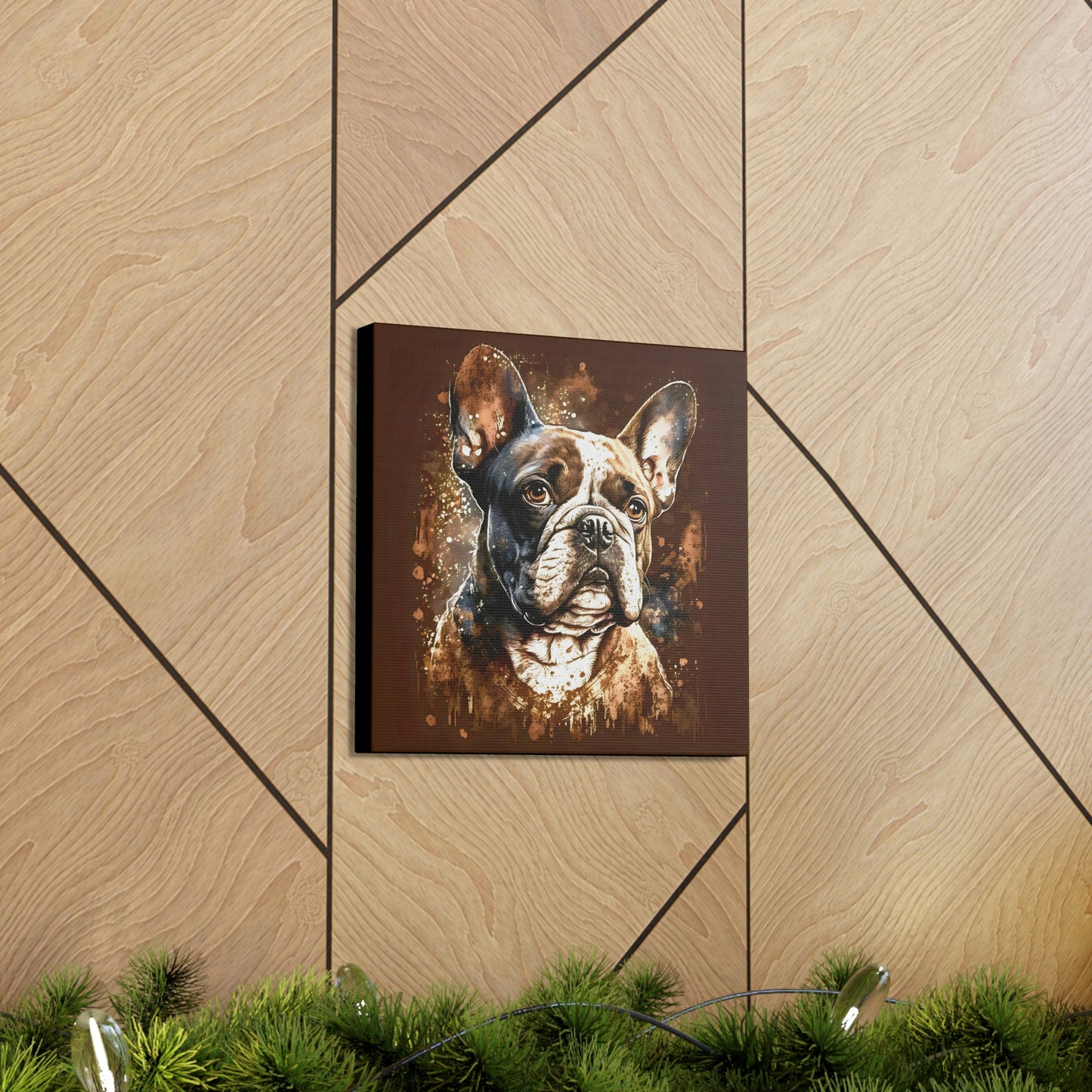 Grunge Vintage Victorian "Hank" French Bulldog Canvas Gallery Wraps