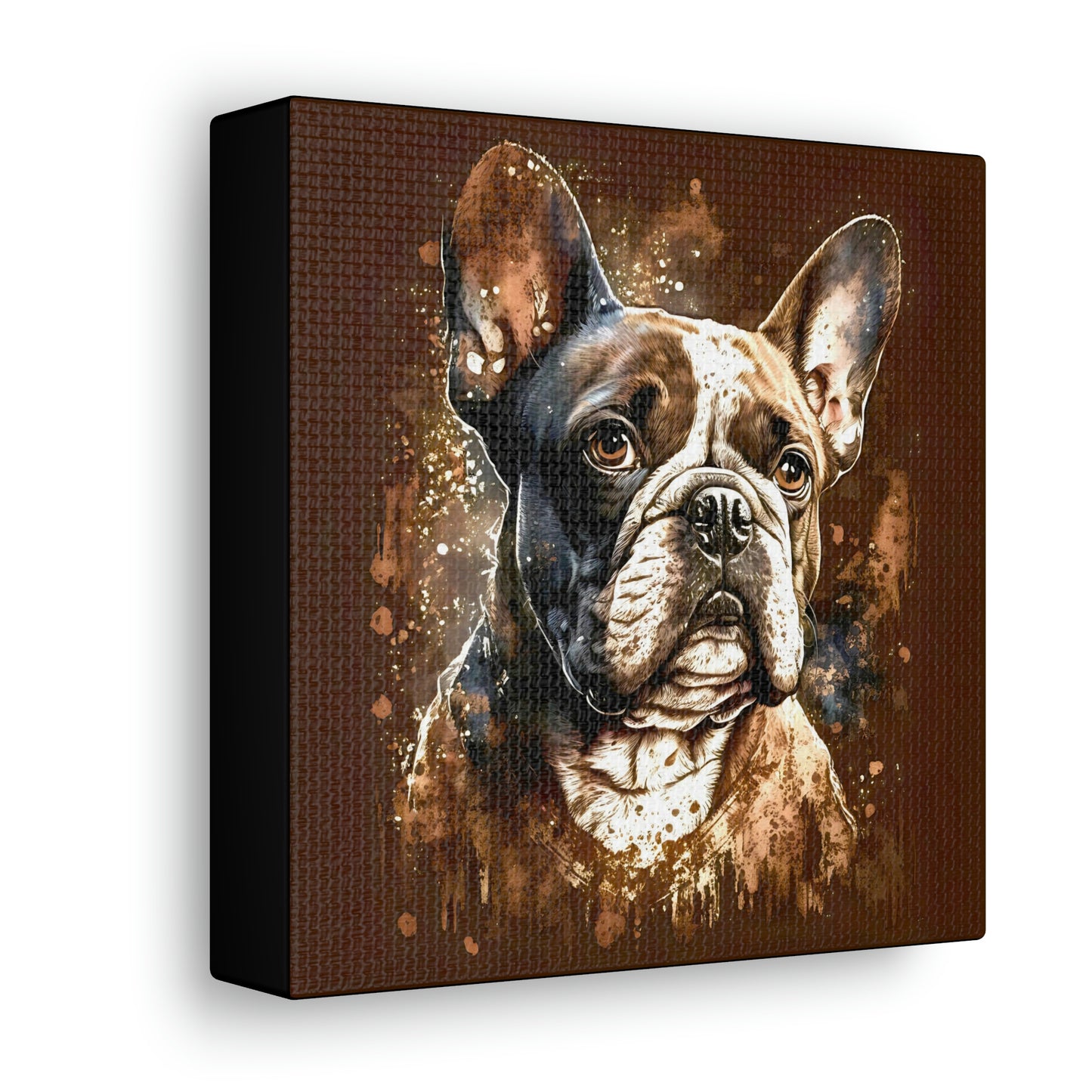 Grunge Vintage Victorian "Hank" French Bulldog Canvas Gallery Wraps