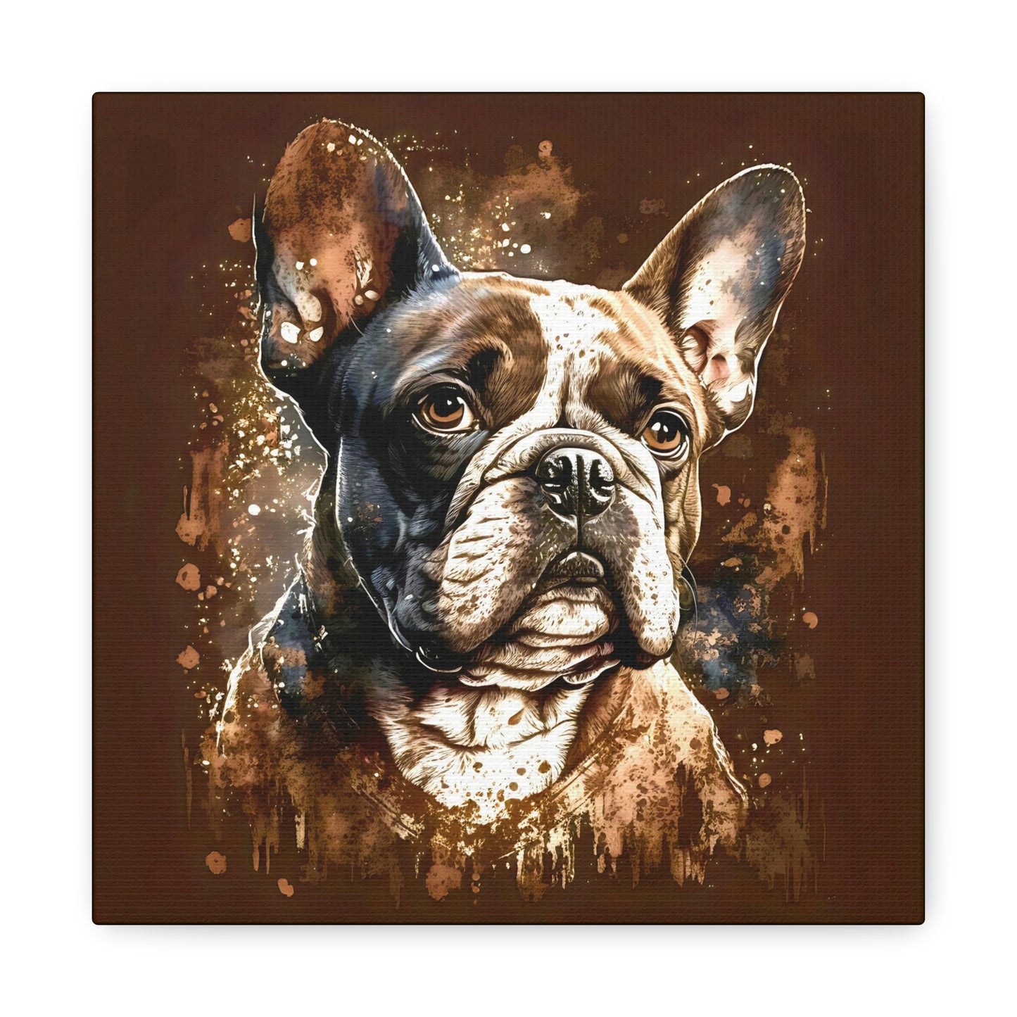 Grunge Vintage Victorian "Hank" French Bulldog Canvas Gallery Wraps