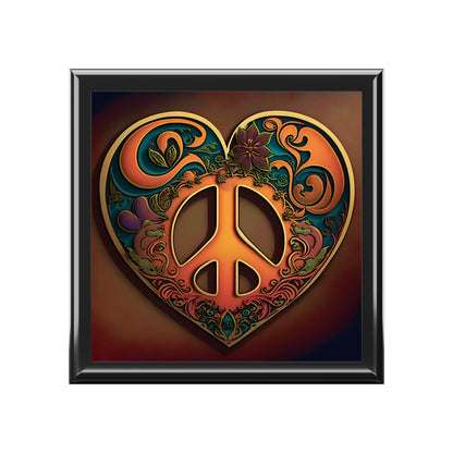 60's and 70's Hippy Peace Sign Heart Gift & Jewelry Box