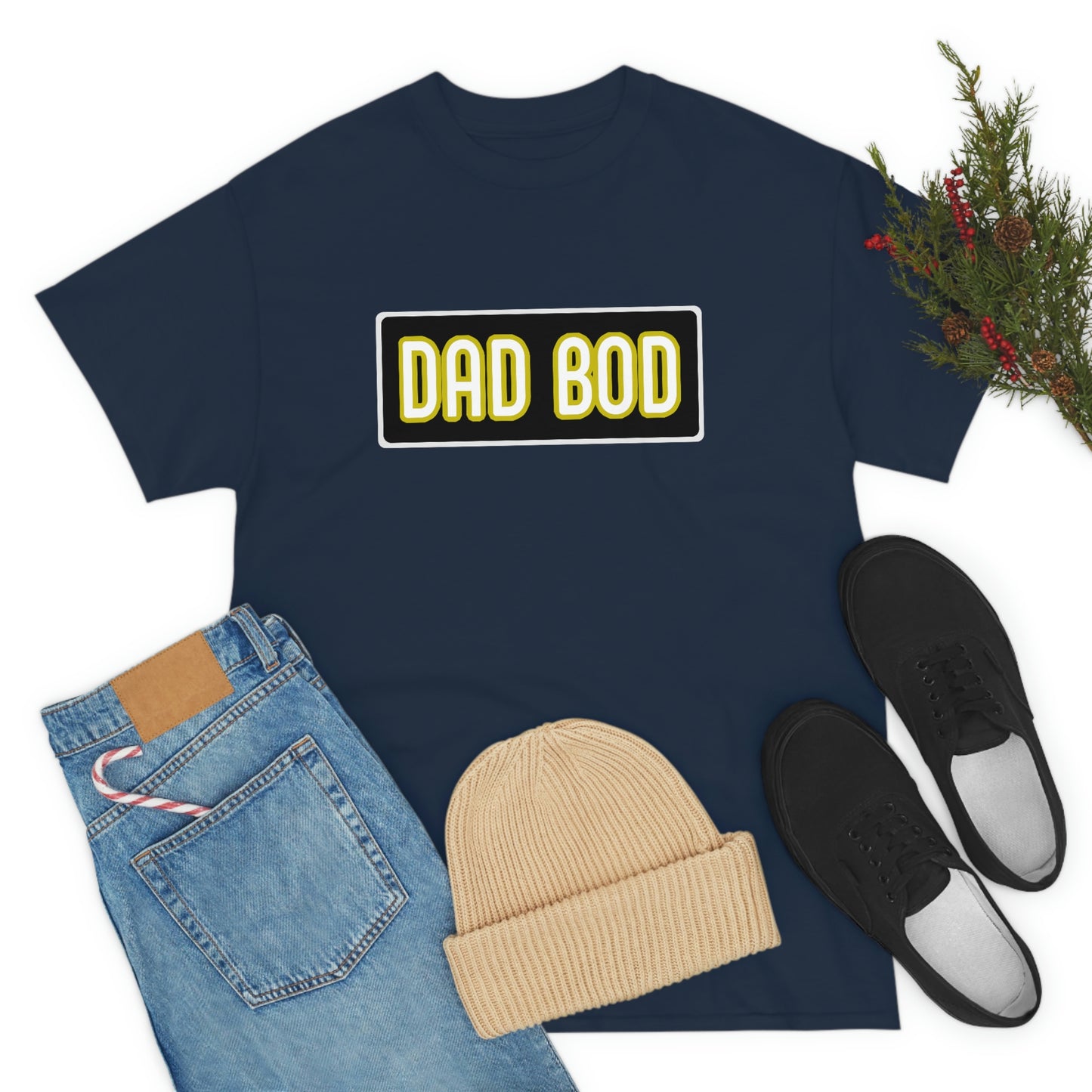 Dad Bod Unisex Heavy Cotton Tee Father Daddy Body Joke fun funny Present Gift