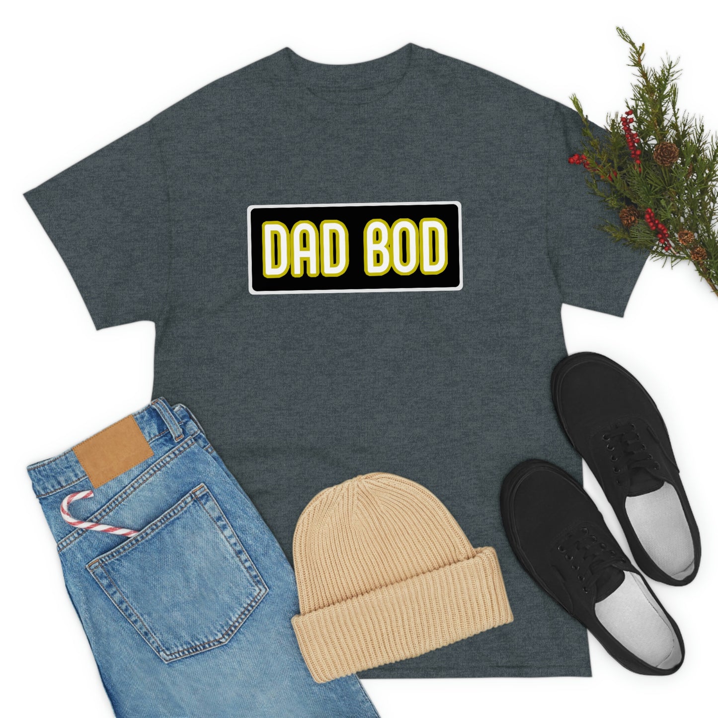 Dad Bod Unisex Heavy Cotton Tee Father Daddy Body Joke fun funny Present Gift