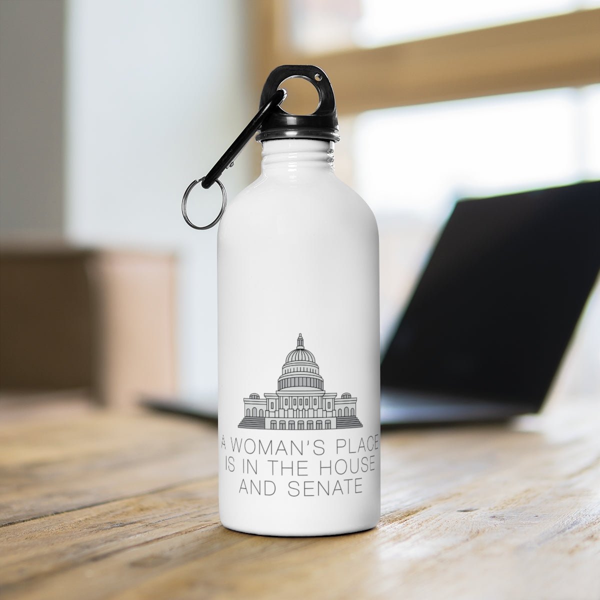 A Woman's Place is in The House and Senate Stainless Steel Water Bottle