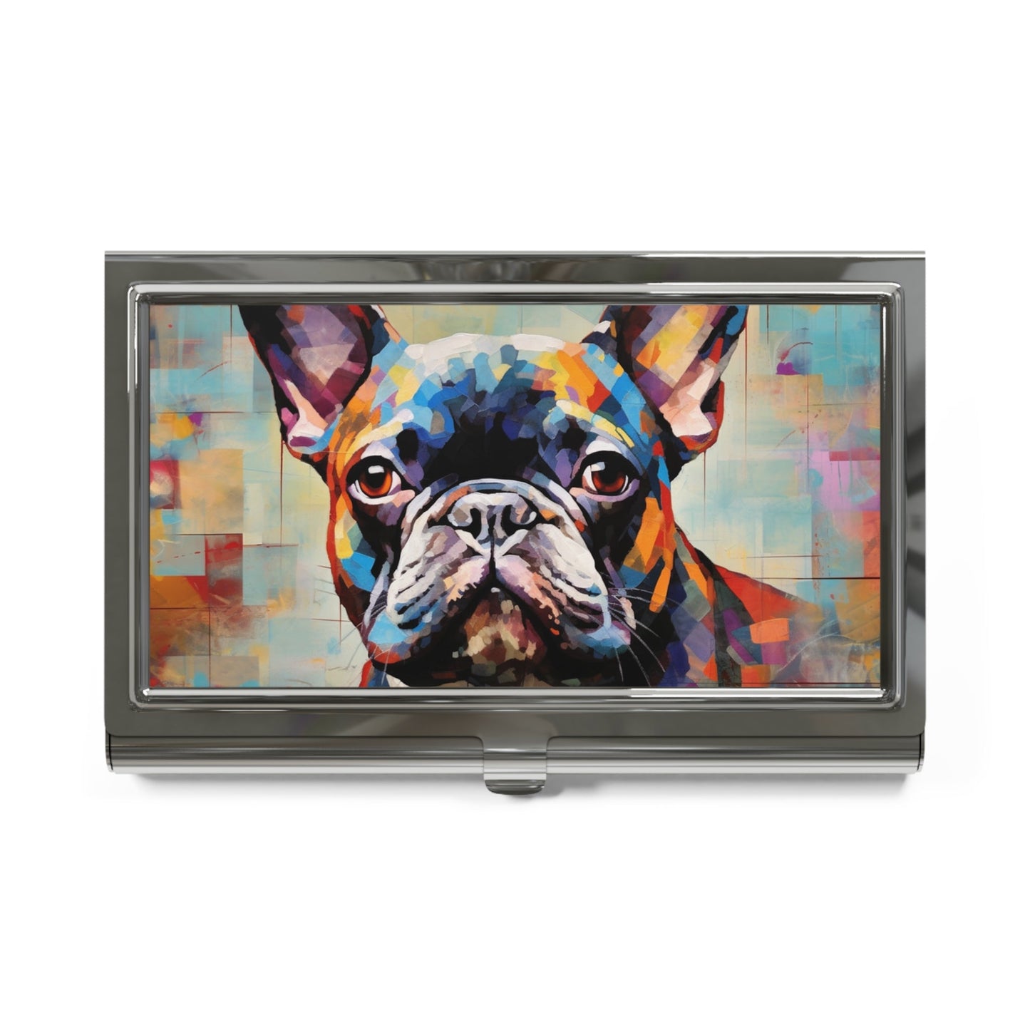 Abstract Expressionism Style French Bulldog Art Print Business Card Holder