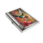 Abstract Expressionism Style Hummingbird in Garden Business Card Holder