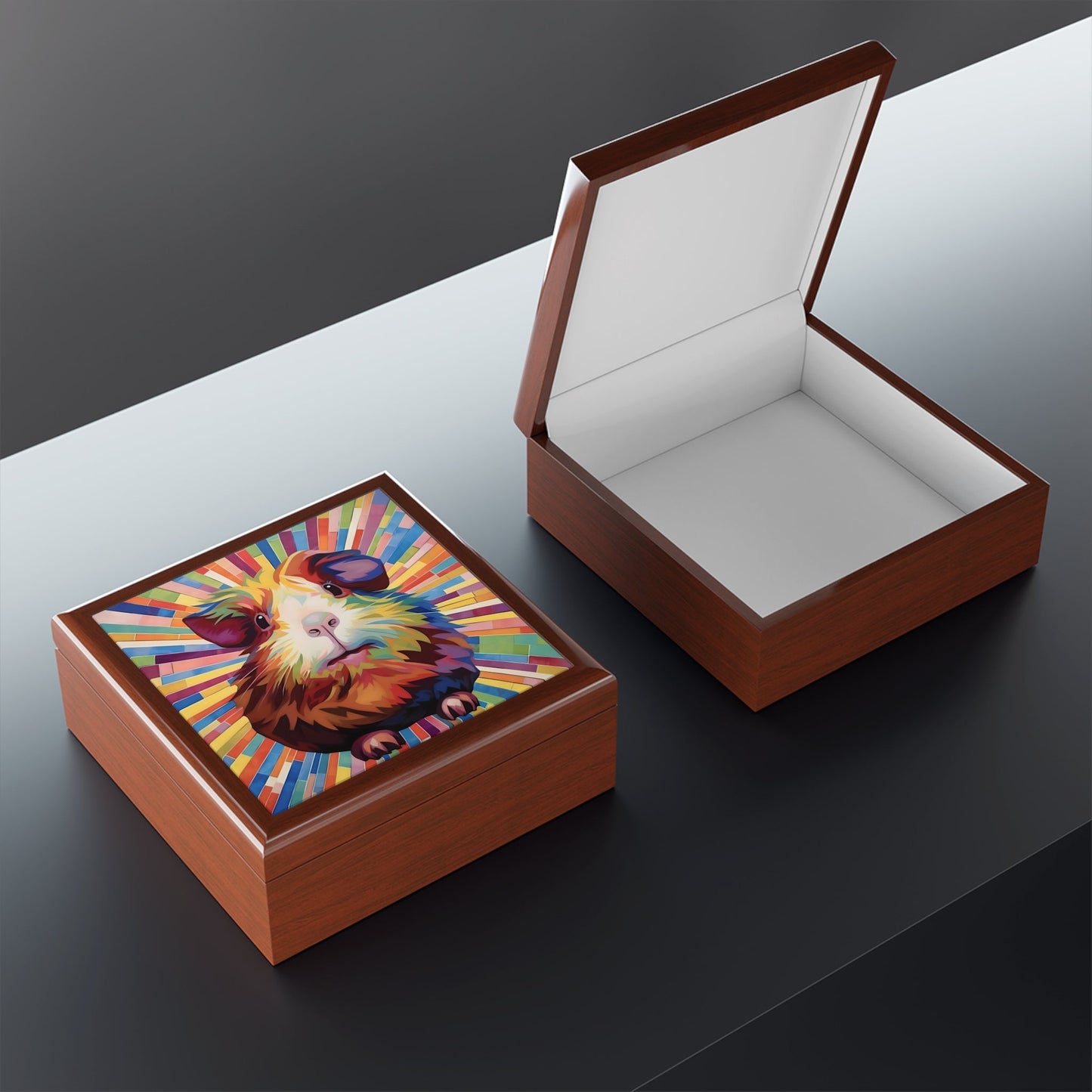 Abstract Guinea Pig Jewelry Keepsake Box