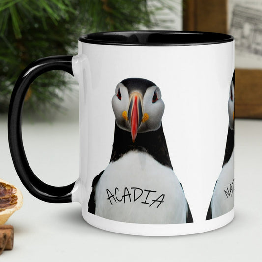 Acadia Park Puffin Mug with Color Inside