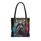 Acrylic Paint Skye Terrier Portrait Tote Bag