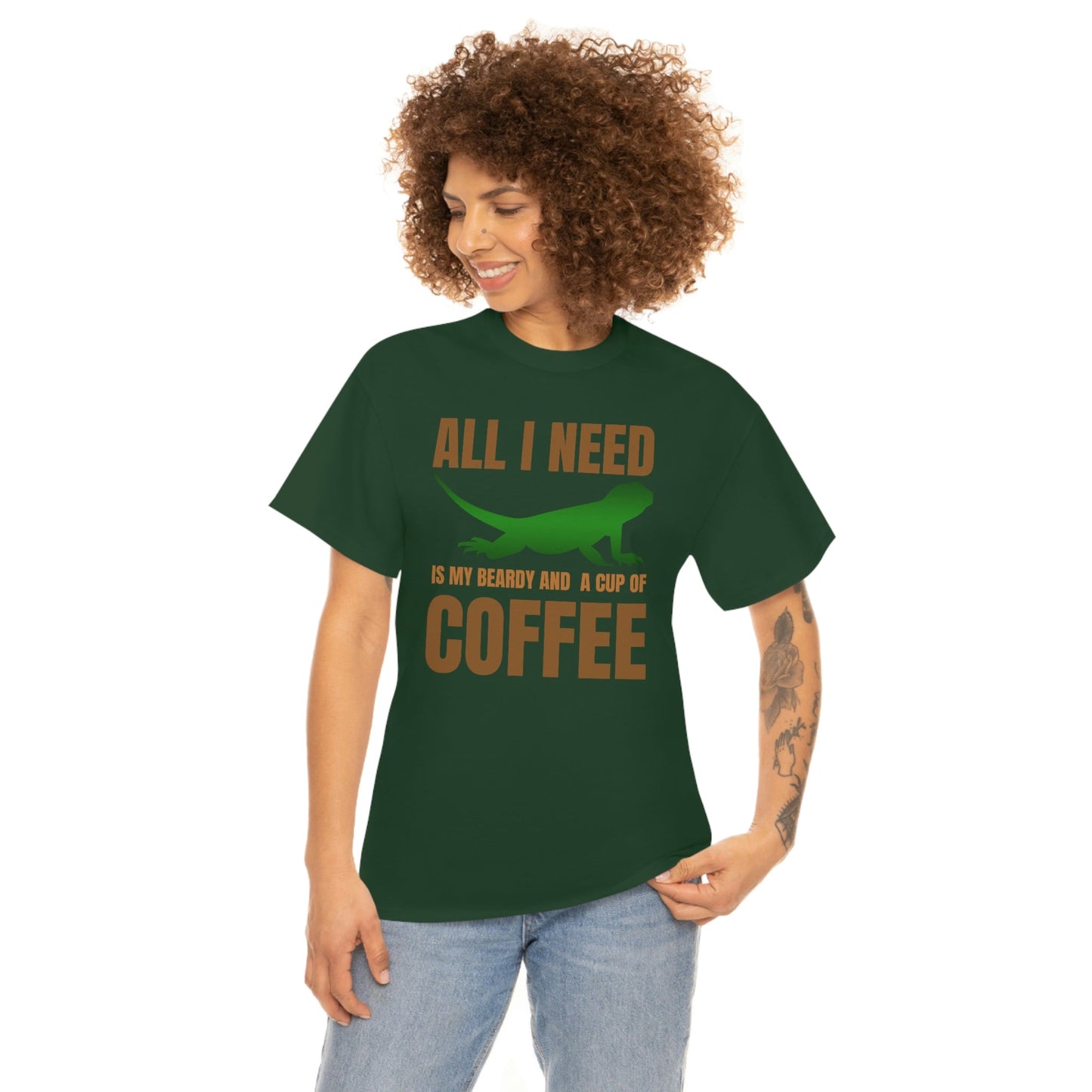 All I Need is My Beardy and a Cup of Coffee Heavy Cotton T-Shirt