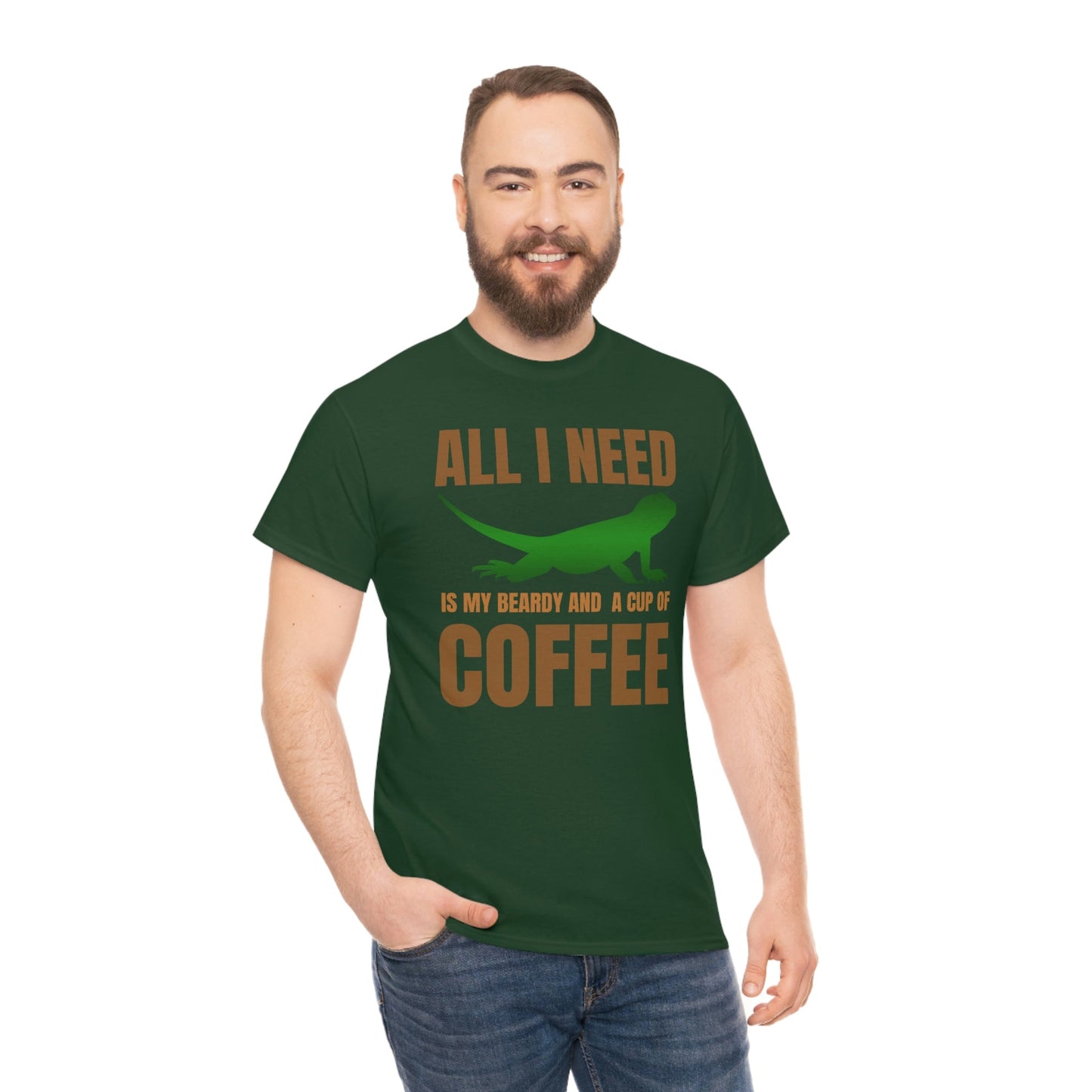 All I Need is My Beardy and a Cup of Coffee Heavy Cotton T-Shirt