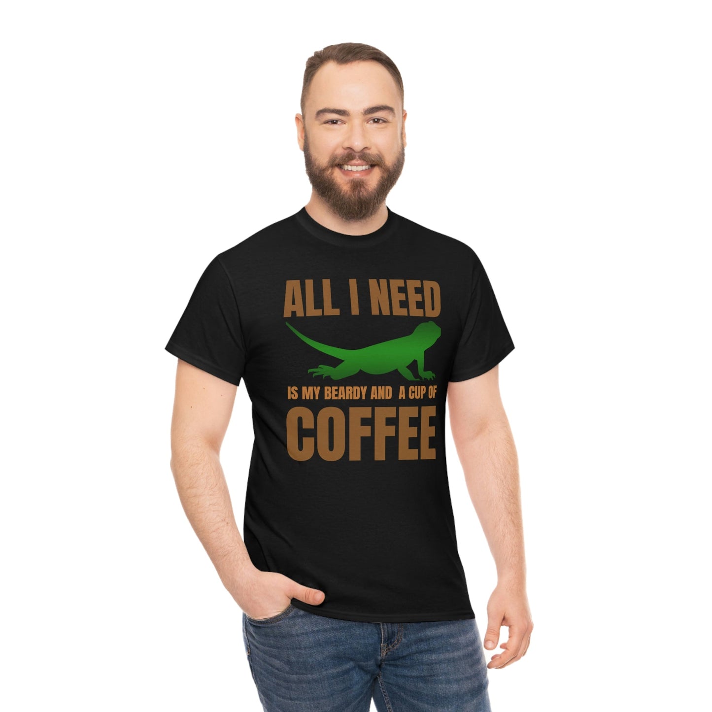 All I Need is My Beardy and a Cup of Coffee Heavy Cotton T-Shirt