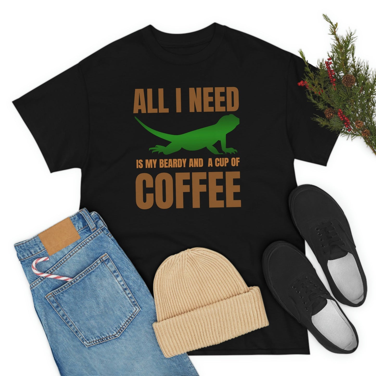 All I Need is My Beardy and a Cup of Coffee Heavy Cotton T-Shirt