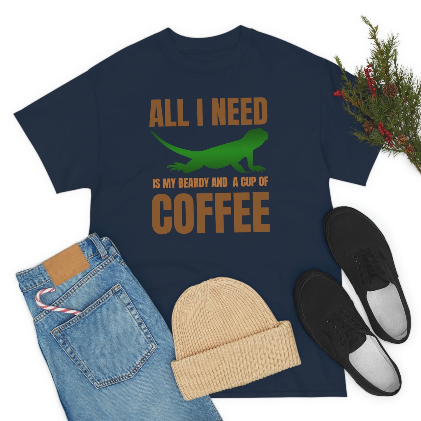 All I Need is My Beardy and a Cup of Coffee Heavy Cotton T-Shirt