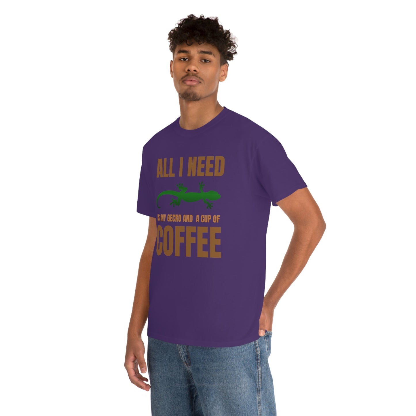 All I Need is My Gecko and a Cup of Coffee Heavy Cotton T-Shirt