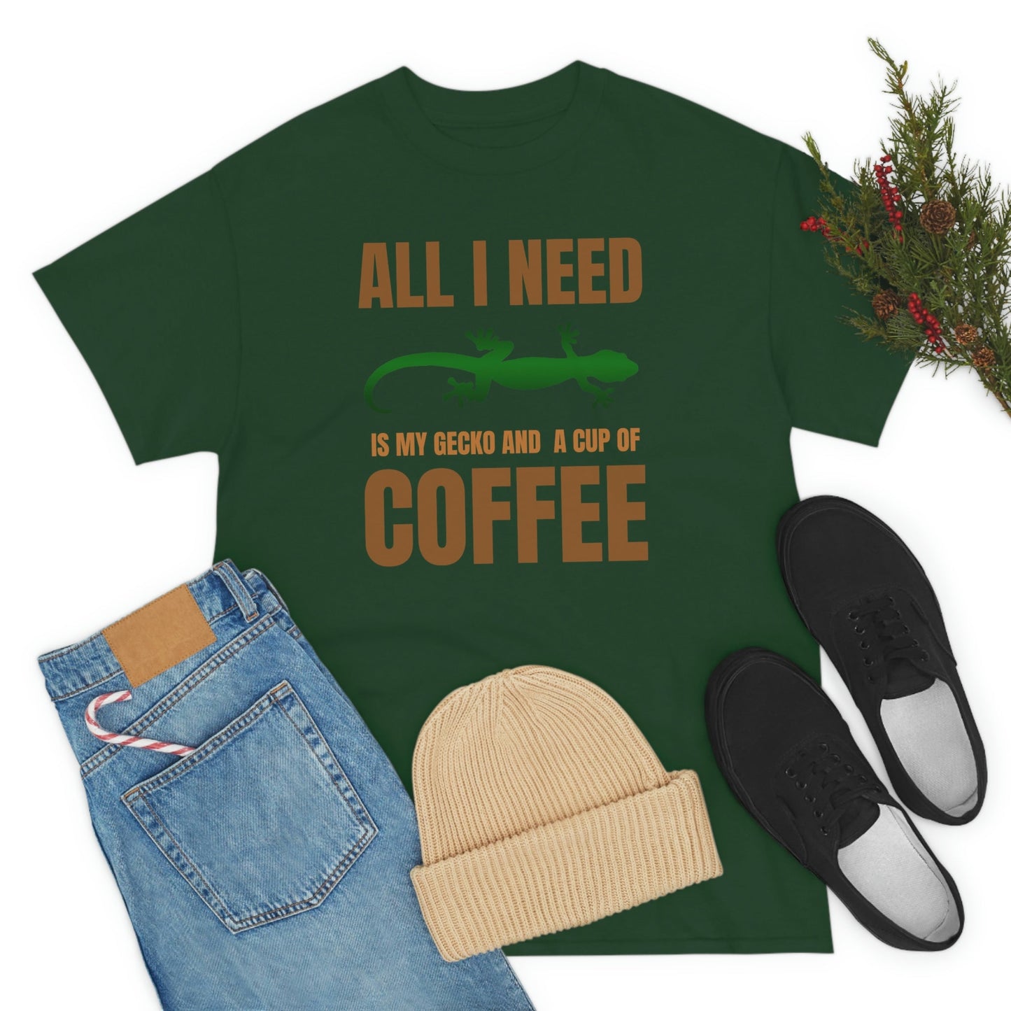 All I Need is My Gecko and a Cup of Coffee Heavy Cotton T-Shirt