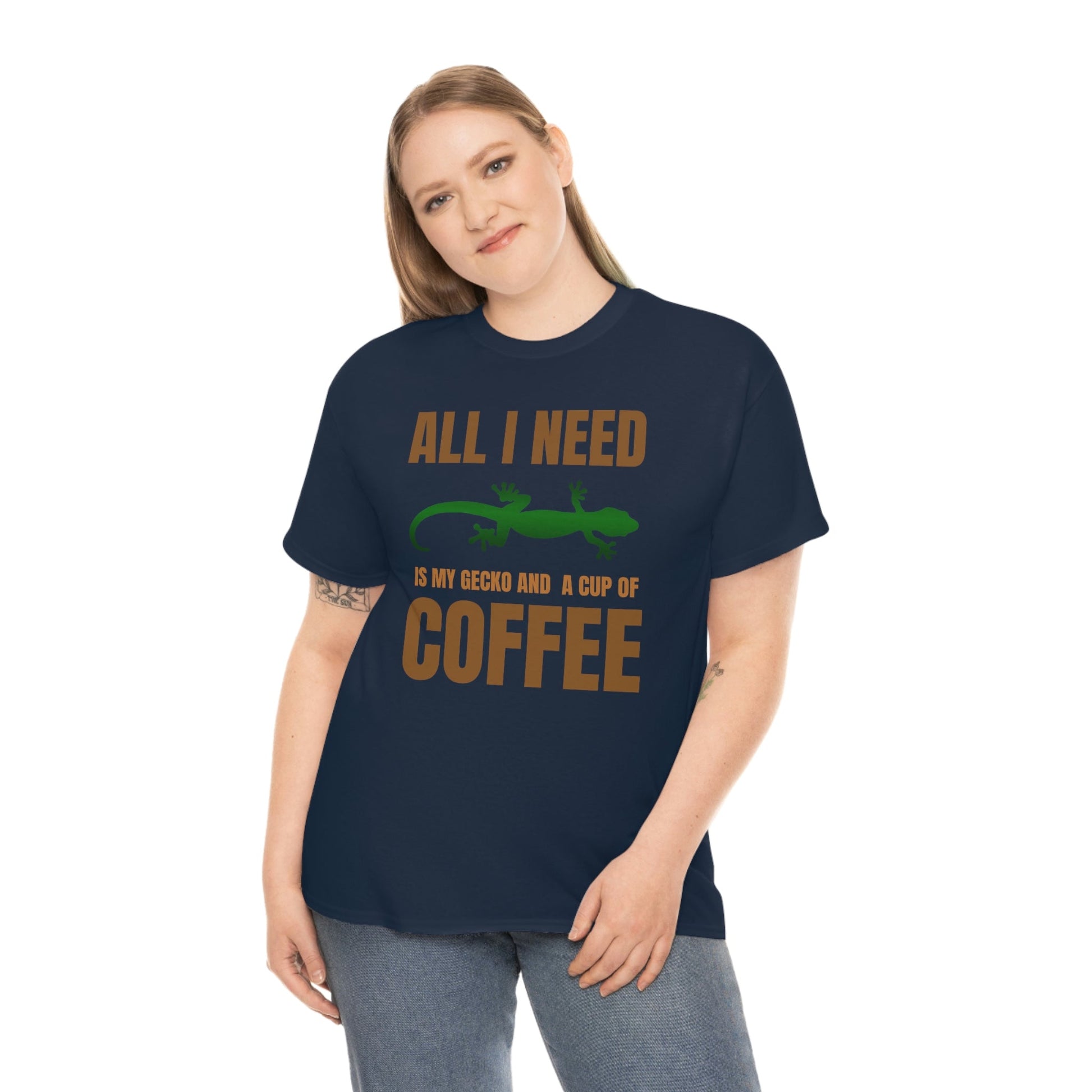 All I Need is My Gecko and a Cup of Coffee Heavy Cotton T-Shirt