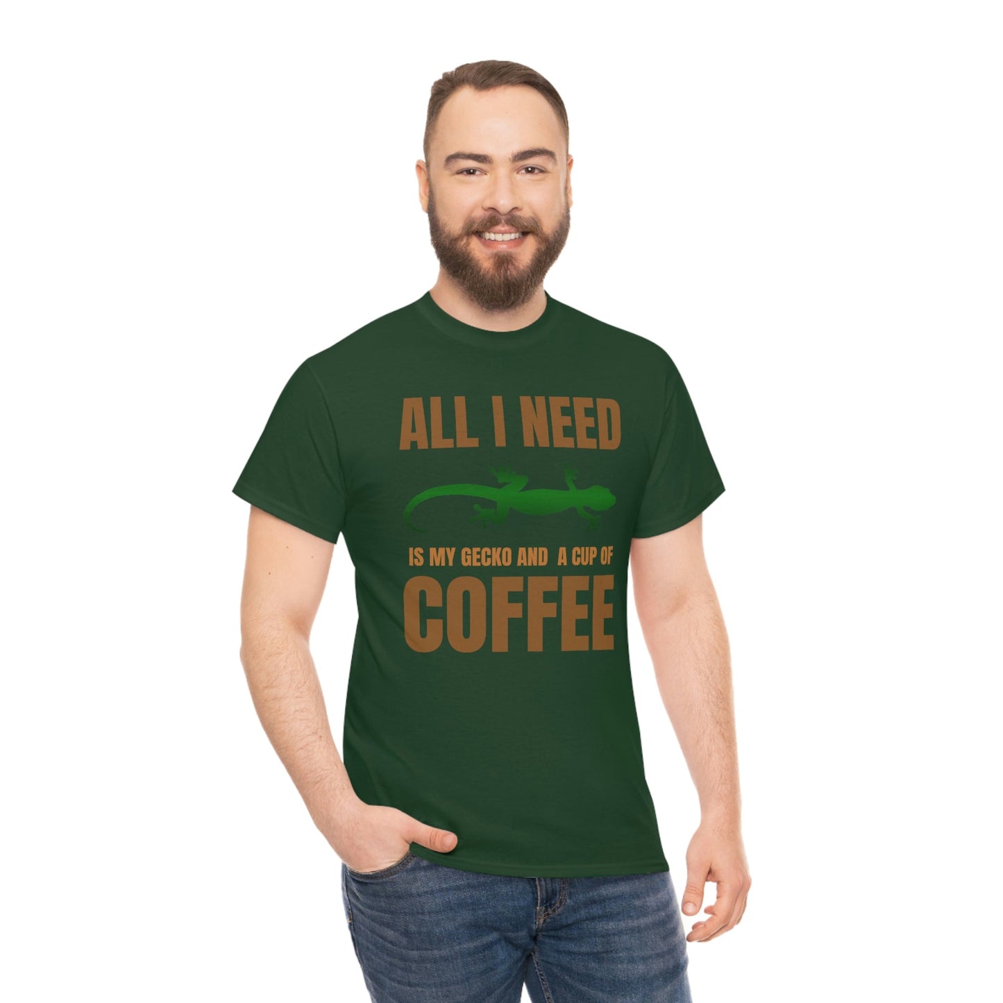 All I Need is My Gecko and a Cup of Coffee Heavy Cotton T-Shirt