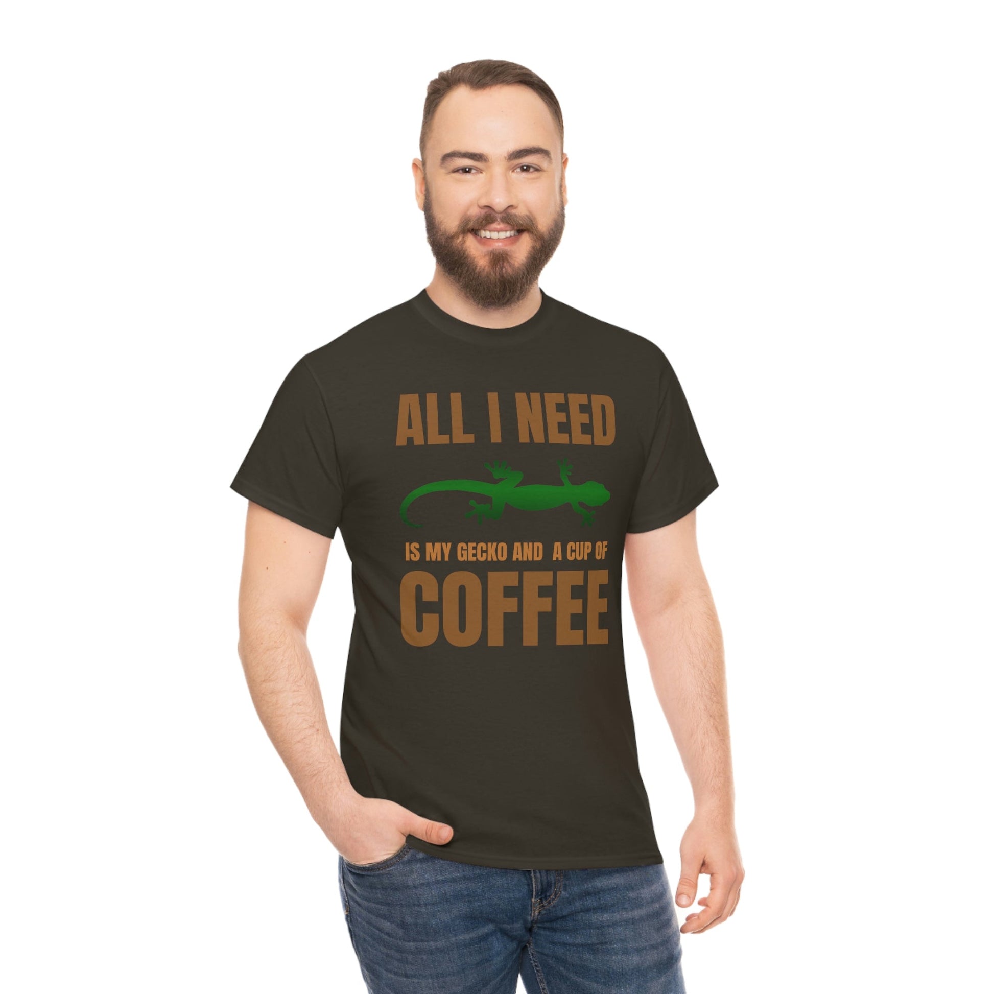 All I Need is My Gecko and a Cup of Coffee Heavy Cotton T-Shirt