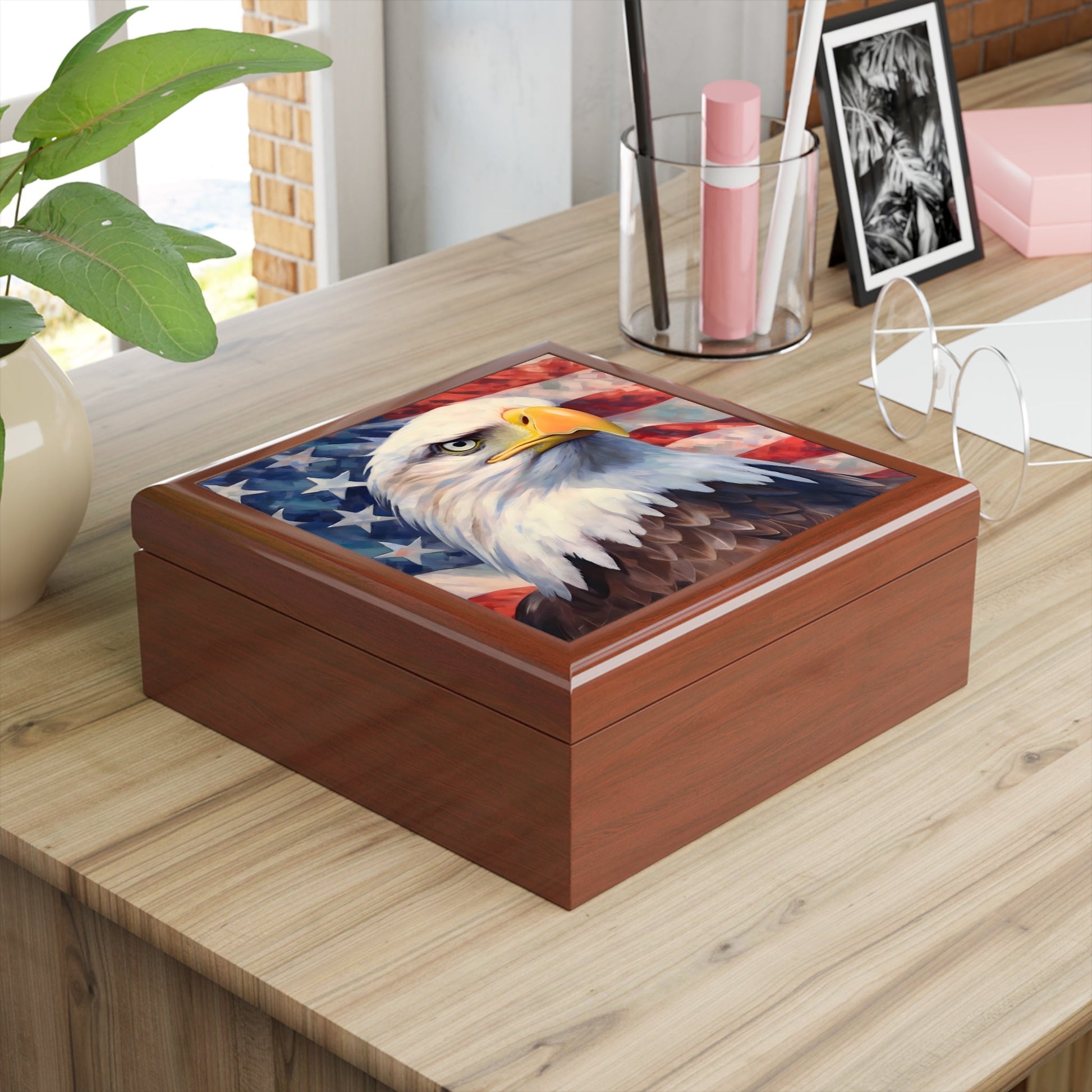 American Bald Eagle Jewelry Keepsake Box