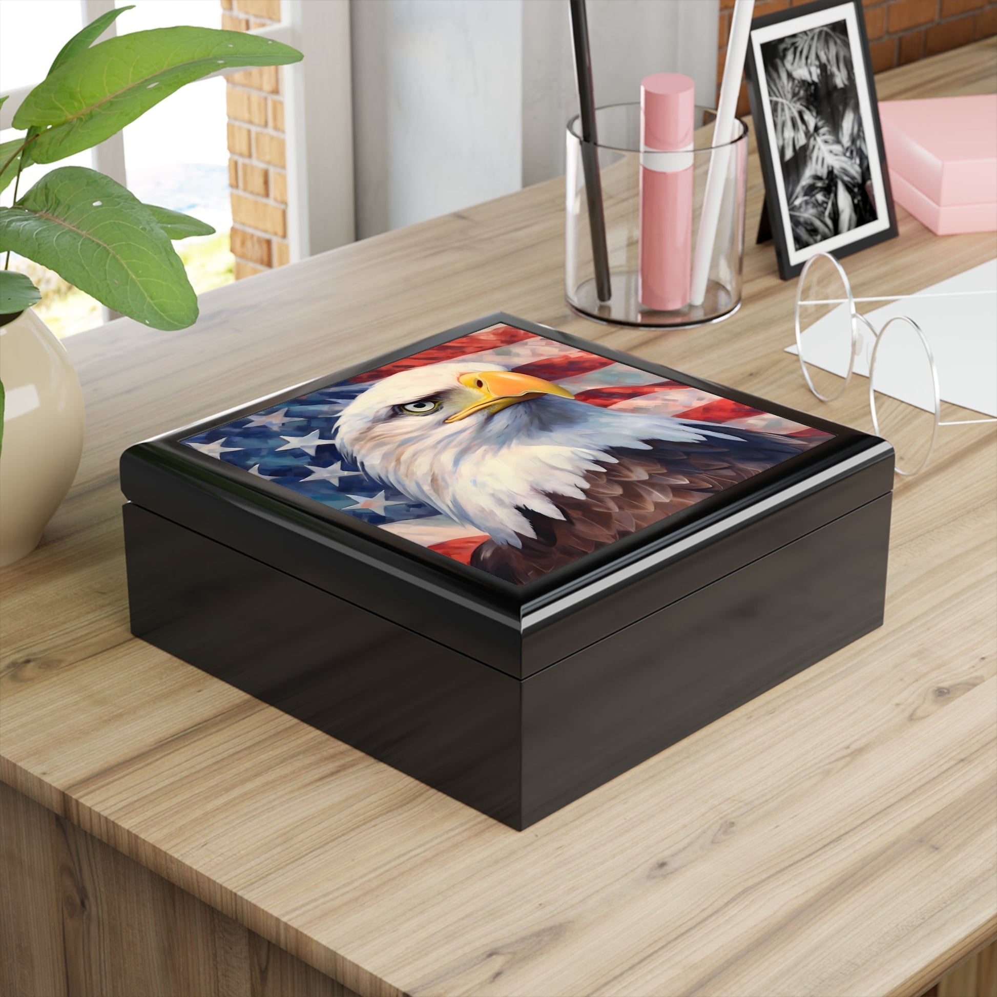 American Bald Eagle Jewelry Keepsake Box