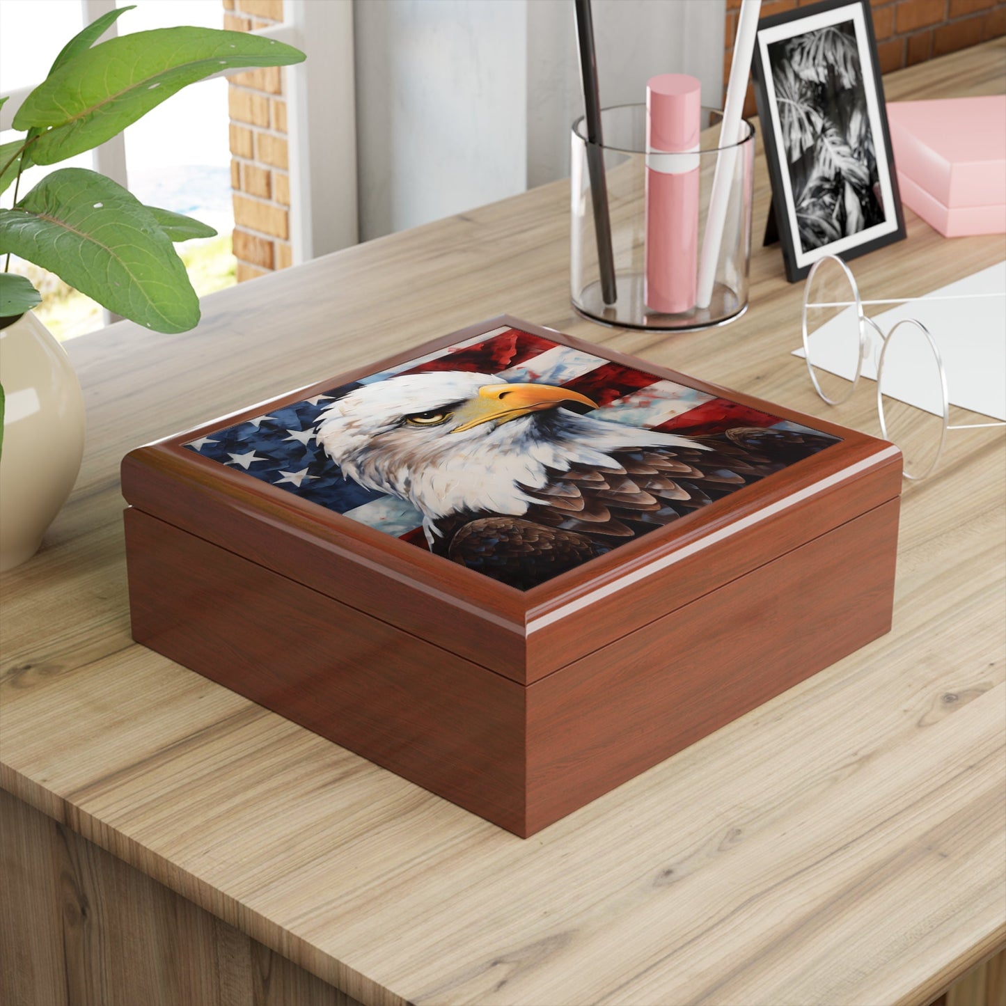 American Bald Eagle Trinket Jewelry Box