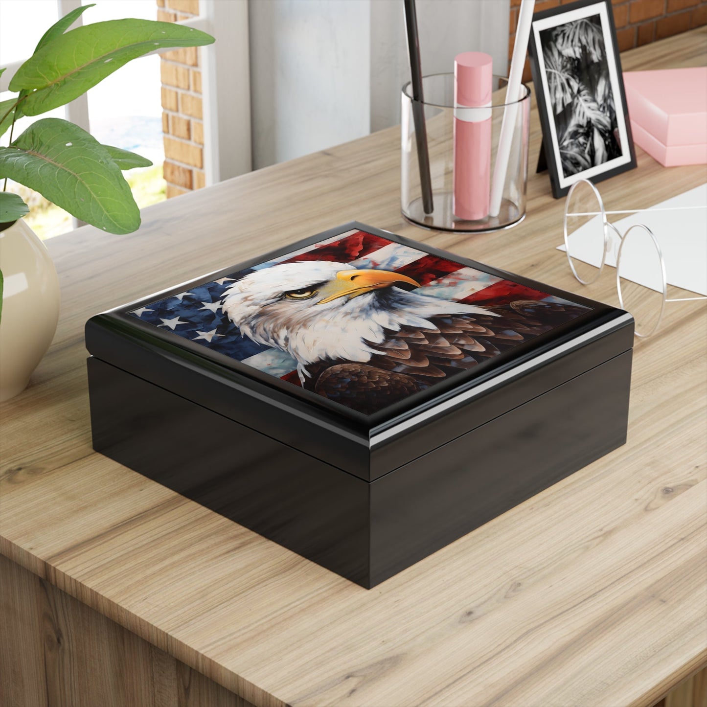 American Bald Eagle Trinket Jewelry Box