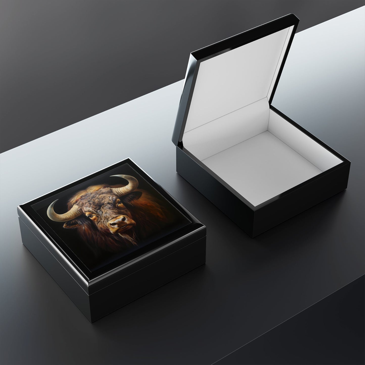 American Bison (Buffalo) Portrait Art Print Gift and Jewelry Box