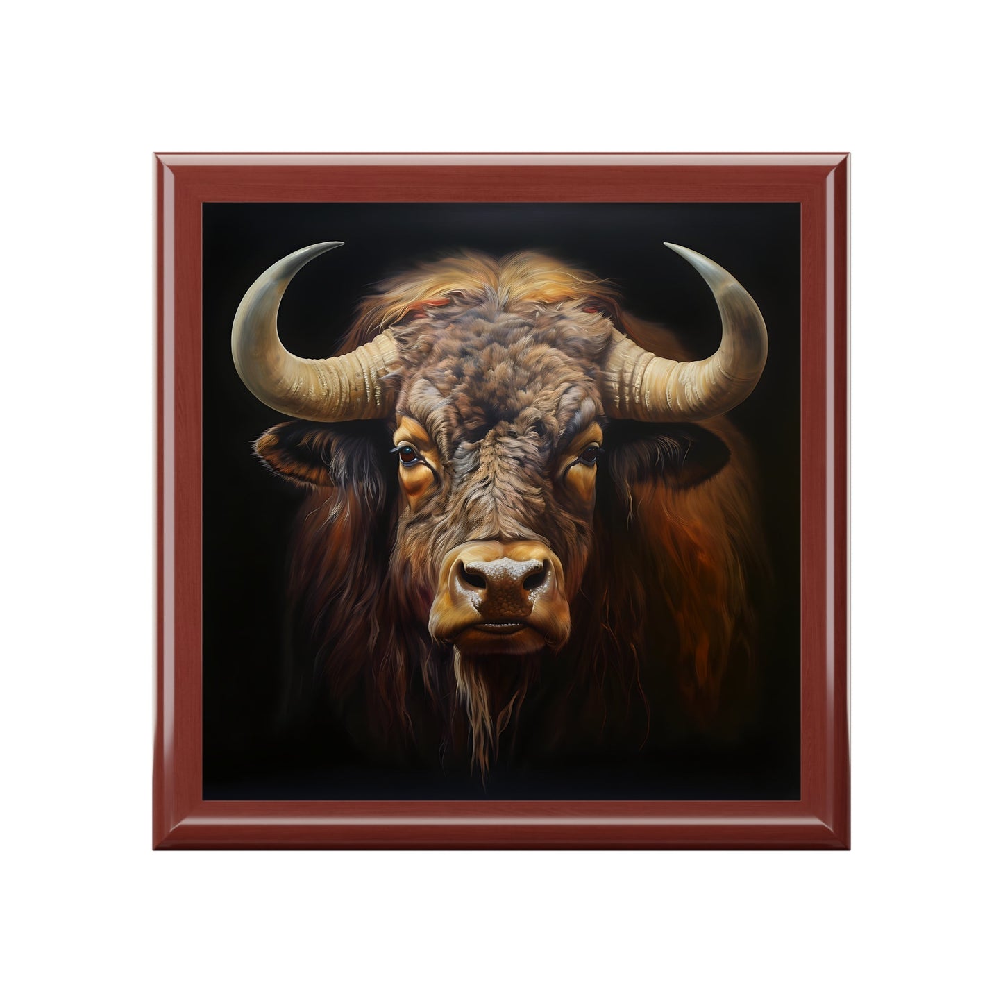 American Bison (Buffalo) Portrait Art Print Gift and Jewelry Box