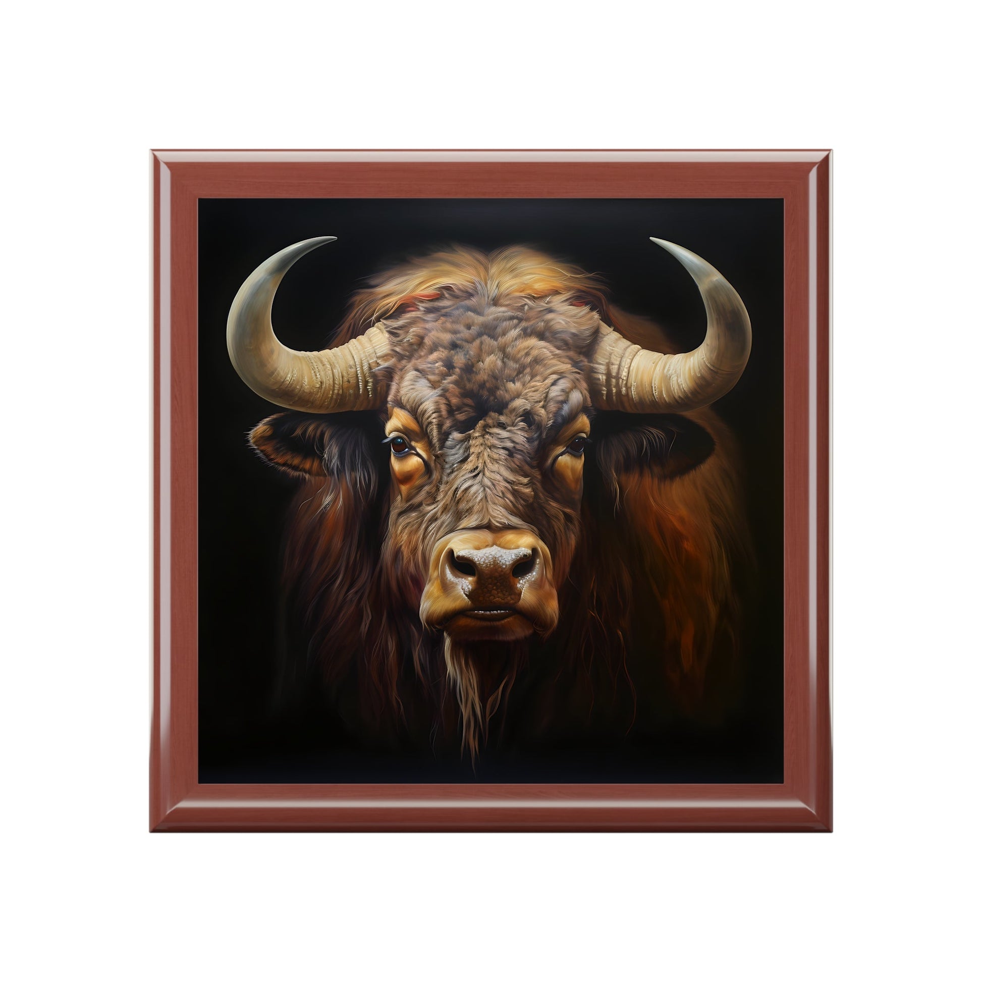 American Bison (Buffalo) Portrait Art Print Gift and Jewelry Box