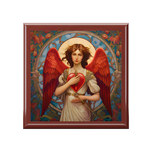 An Angel Holds My Heart Jewelry Keepsake Box