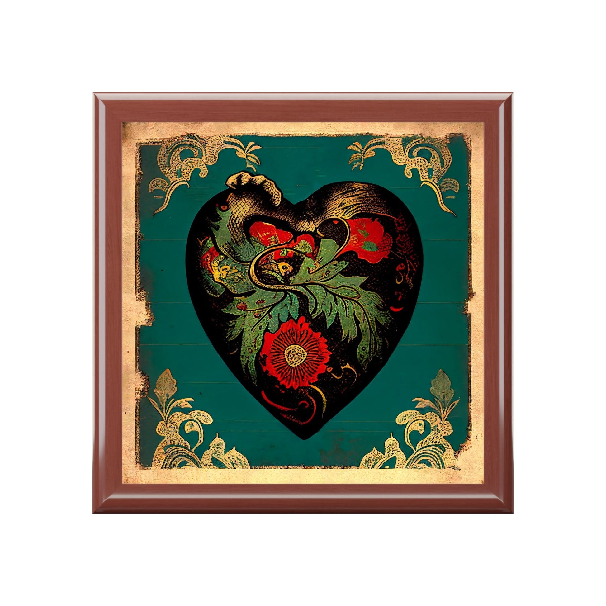 Ancient Chinese Folk Art Heart Jewelry Box
