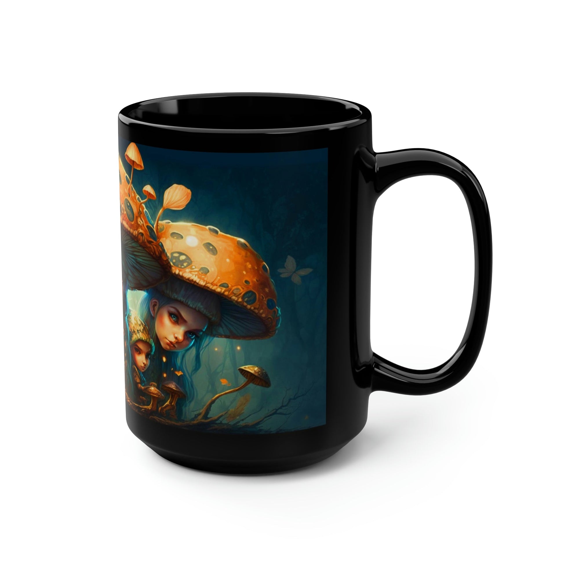 Anime Magic Mushrooms 15 oz Coffee Mug perfect for the mushrooming fan or as a birthday gift for nature lovers