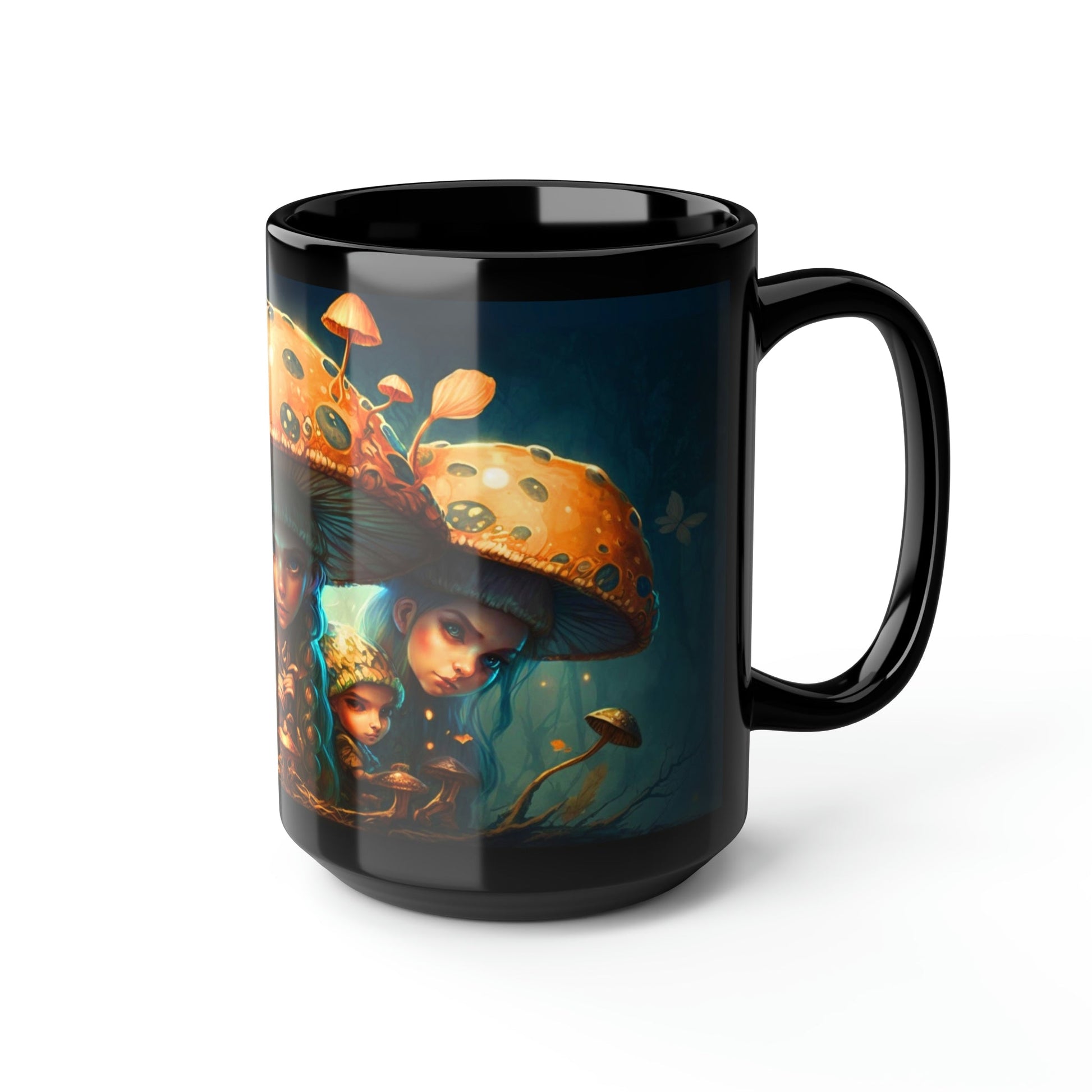 Anime Magic Mushrooms 15 oz Coffee Mug perfect for the mushrooming fan or as a birthday gift for nature lovers