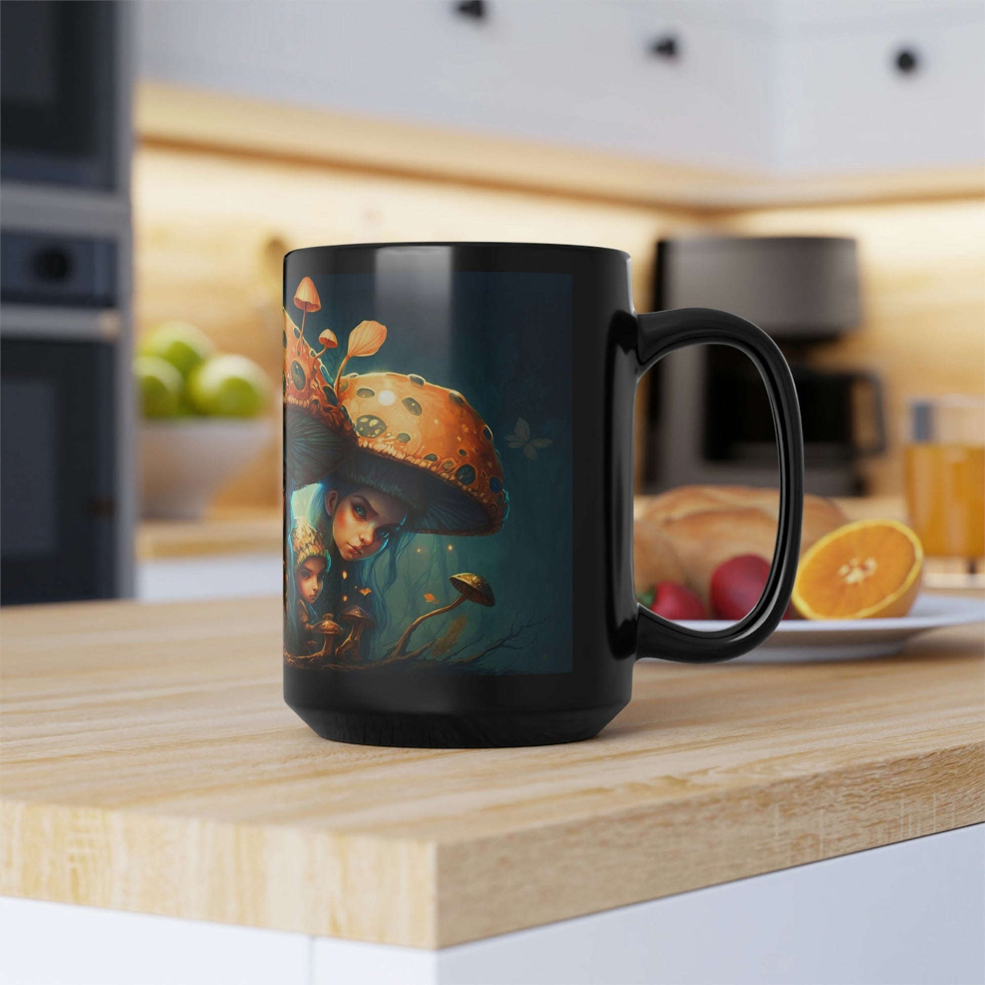 Anime Magic Mushrooms 15 oz Coffee Mug perfect for the mushrooming fan or as a birthday gift for nature lovers