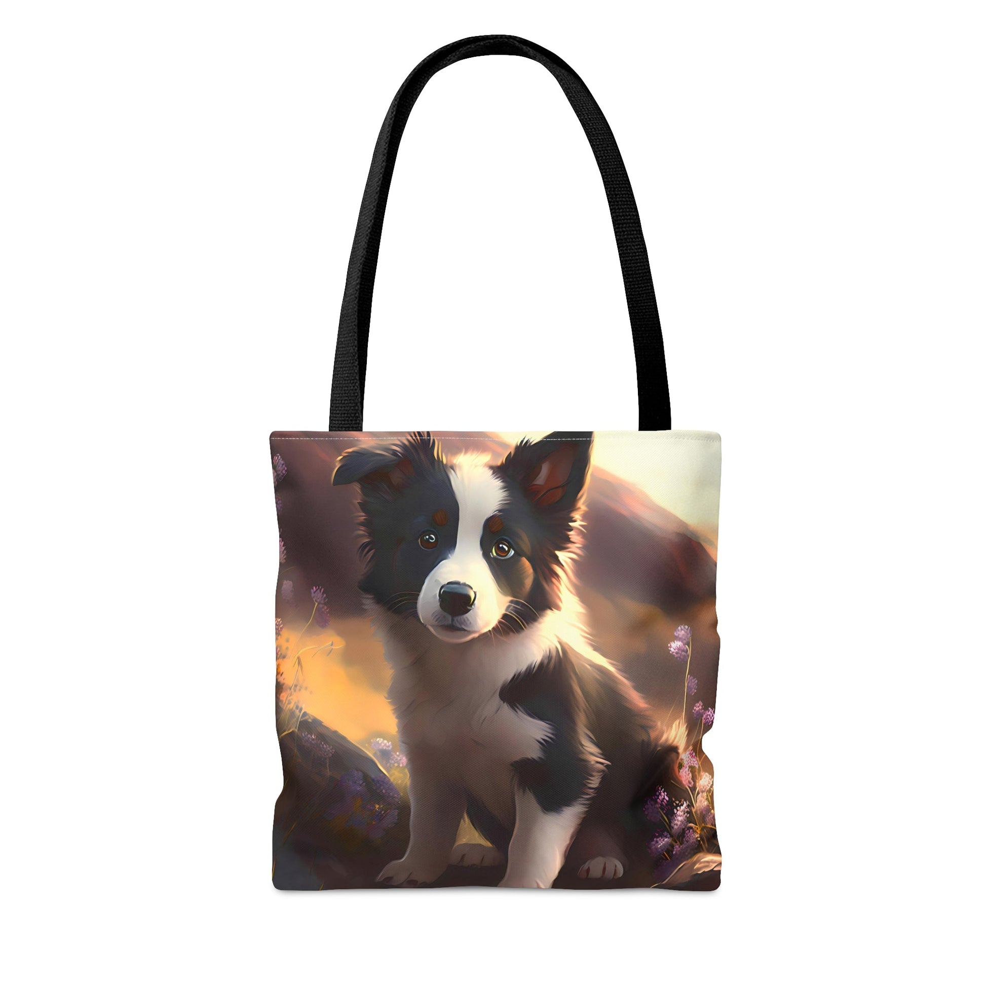 Anime Style Border Collie Puppy Tote Bag