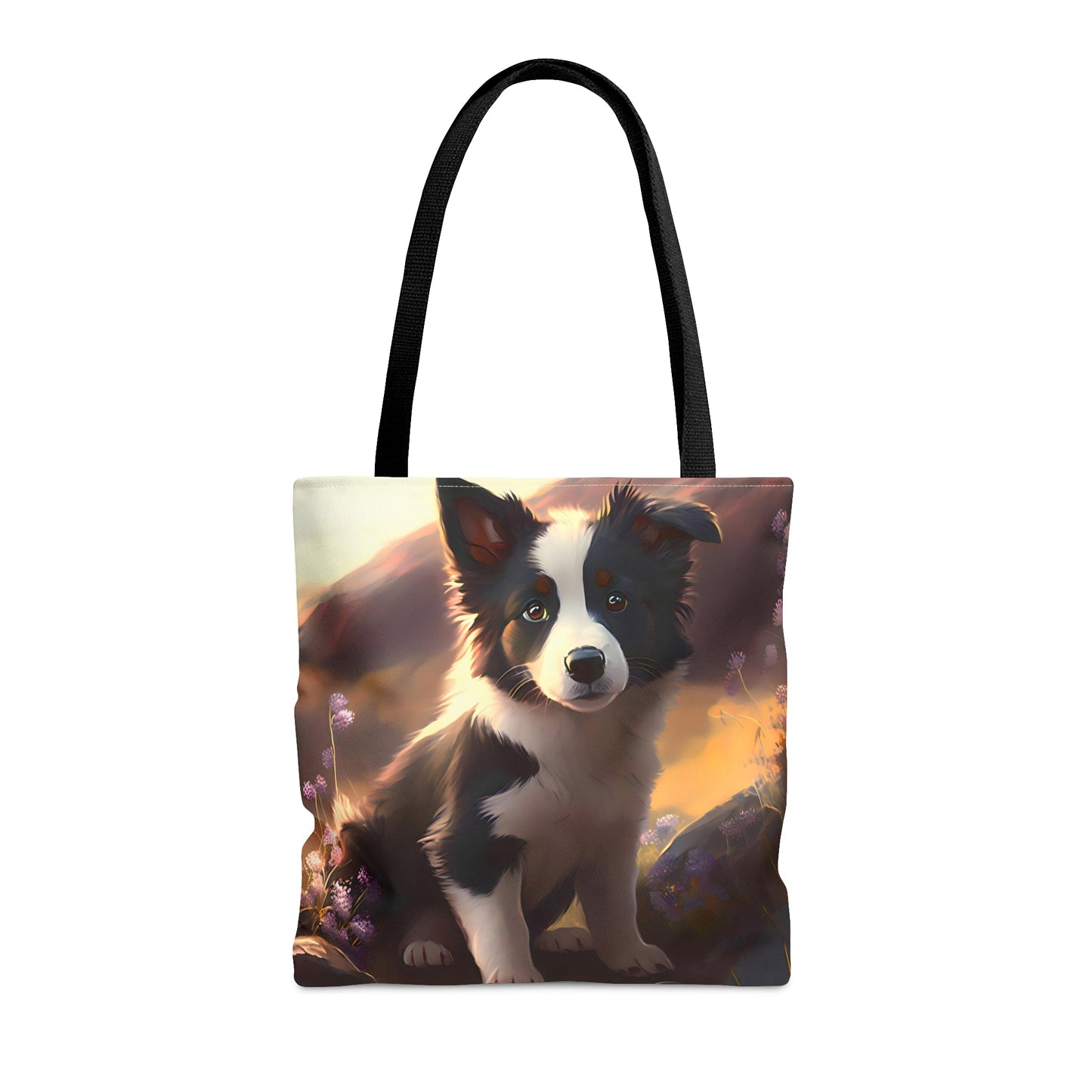 Anime Style Border Collie Puppy Tote Bag