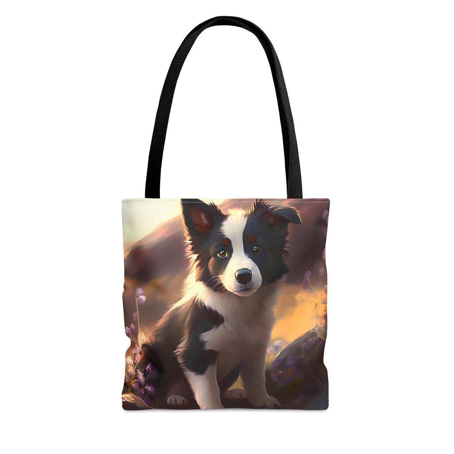 Anime Style Border Collie Puppy Tote Bag